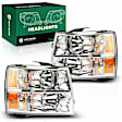 YHTHDL0005 2 Pcs Front Clear Chrome Headlights Head Lamp Assembly