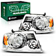 YHTHDL0007 2 Pcs Front Clear Chrome Headlights Head Lamp Assembly