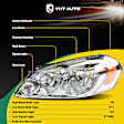 YHTHDL0013 2 Pcs Clear Chrome Front Halogen Headlights Assembly