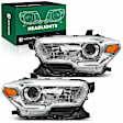 YHTHDL0016 2 Pcs Clear Black Front Halogen Headlights Assembly