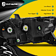 YHTHDL0016 2 Pcs Clear Black Front Halogen Headlights Assembly