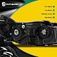 YHTHDL0017 2 Pcs Clear Black Front Halogen Headlights Assembly