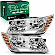 YHTHDL0018 2 Pcs Clear Chrome Front Halogen Headlights Assembly