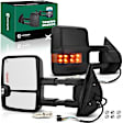 YHTMI0008 2 Pcs Textured Black Power Adjust Heated Towing Mirror Assembly