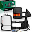YHTMI0013 2 Pcs Textured Black Power Adjust Heated Towing Mirror Assembly
