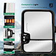 YHTMI0020 2 Pcs Chrome Power Adjust Heated Towing Mirror Assembly with Backup Lamp
