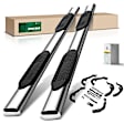 YHTSBAR0511 6 Inch Black Steel Oval Straight Side Steps Bars