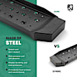 YHTSBAR0578 6.5 Inch Textured Black Steel Side Step Bars