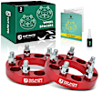 YHTWSP0026 2 Pcs Red 5x4.5 to 5x4.5 inches Wheel Spacers 1/2 inch x 20 82.5mm 1 inch