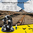 YHTWSP0036 2 Pcs Black 5x4.5 to 5x4.5 inches Wheel Spacers M12x1.25 66.1mm 0.59 inch