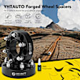 YHTWSP0060 4 Pcs Black 6x5.3 to 6x5.3 inches Wheel Spacers M14x1.5 87mm 1.5 inches