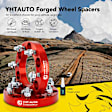 YHTWSP0112 4 Pcs Red 6x5.5 to 6x5.5 inches Wheel Spacers M12x1.5 108mm 1 inch