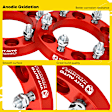 YHTWSP0112 4 Pcs Red 6x5.5 to 6x5.5 inches Wheel Spacers M12x1.5 108mm 1 inch