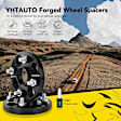 YHTWSP0205 4 Pcs Black 4x3.94 to 4x3.94 inches Wheel Spacers M12x1.5 56.1mm 0.59 inch