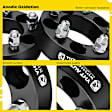 YHTWSP0245 4 Pcs Black 5x4.5 to 5x4.5 inches Wheel Spacers M14x1.5 82.5mm 1.5 inches