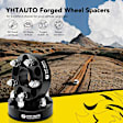 YHTWSP0263 4 Pcs Black 5x4.5 to 5x4.5 inches Wheel Spacers M12x1.5 64.1mm 1.5 inches