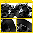YHTWSP0263 4 Pcs Black 5x4.5 to 5x4.5 inches Wheel Spacers M12x1.5 64.1mm 1.5 inches
