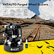 YHTWSP0267 4 Pcs Black 5x4.5 to 5x4.5 inches Wheel Spacers M12x1.25 66.1mm 1.5 inches