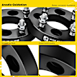 YHTWSP0302 2 Pcs Black 4x4.25 to 4x3.94 inches Wheel Spacers M12x1.5 67.1mm 1 inches