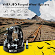 YHTWSP0359 2 Pcs Black 8x7.08 to 8x7.08 inches Wheel Spacers M14x1.5 146mm 1.5 inches