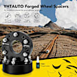 YHTWSP0381 4 Pcs Black 6x5.5 to 6x5.5 inches Wheel Spacers M14x1.5 78.1mm 2 inches