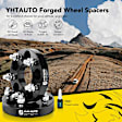 YHTWSP0391 4 Pcs Black 5x4.5 to 5x4.5 inches Wheel Spacers M12x1.5 65.1mm 1 inches