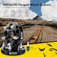 YHTWSP0411 2 Pcs Black 5x4.75 to 5x4.75 inches Wheel Spacers M14x1.5 66.9mm 1 inches