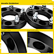 YHTWSP0427 4 Pcs Black 5x4.5 to 5x4.5 inches Wheel Spacers M12x1.5 73mm 1 inches