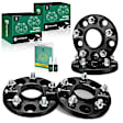 YHTWSP0437 4 Pcs Black 5x4.5 to 5x4.5 inches Wheel Spacers M12x1.5 64.1mm 0.59 inches