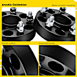 YHTWSP0440 2 Pcs Black 5x4.5 to 5x4.5 inches Wheel Spacers M12x1.5 64.1mm 1.25 inches