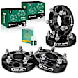 YHTWSP0441 4 Pcs Black 5x4.5 to 5x4.5 inches Wheel Spacers M12x1.5 64.1mm 1 inches