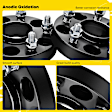 YHTWSP0442 2 Pcs Black 5x4.5 to 5x4.5 inches Wheel Spacers M12x1.5 64.1mm 1 inches
