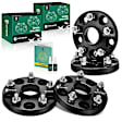 YHTWSP0443 4 Pcs Black 5x4.5 to 5x4.5 inches Wheel Spacers M12x1.5 56.1mm 0.79 inches