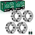 YHTWSP0486 4 Pcs Silver 5x5.5 to 5x5.5 inches Wheel Spacers 1/2 Inches x 20 87.1mm 1.5 inches
