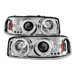 5009364 Driver and Passenger Side Halogen Headlight, With bulb(s), Clear Lens, Chrome Interior, Signature Series