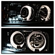 5009364 Driver and Passenger Side Halogen Headlight, With bulb(s), Clear Lens, Chrome Interior, Signature Series