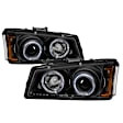 2004 Chevrolet Silverado 1500 - Driver and Passenger Side Halogen Headlight, With bulb(s), Clear Lens, Black Interior, Signature Series