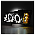 2004 Chevrolet Avalanche 2500 - Driver and Passenger Side Halogen Headlight, With bulb(s), Chrome Housing, Clear Lens, w/ Amber Reflectors, LED Halo ; For Model w/o Body Cladding, Clear Lens, Chrome Interior, Signature Series
