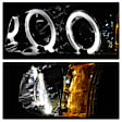 2004 Chevrolet Avalanche 2500 - Driver and Passenger Side Halogen Headlight, With bulb(s), Chrome Housing, Clear Lens, w/ Amber Reflectors, LED Halo ; For Model w/o Body Cladding, Clear Lens, Chrome Interior, Signature Series