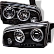 2007 Dodge Charger - Driver and Passenger Side Halogen Headlight, With bulb(s),  High Beam Uses Stock Bulb, Clear Lens, Black Interior, Sedan, Signature Series