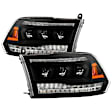 5088666 Driver and Passenger Side LED Headlight, With bulb(s), Clear Lens, Black Interior, Apex Series