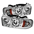 1999 Dodge Ram 3500 - Driver and Passenger Side Halogen Headlight, With bulb(s), Clear Lens, Chrome Interior, Signature Series