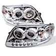 2002 Ford F-150 - Driver and Passenger Side Halogen Headlight, With bulb(s), Clear Lens, Chrome Interior, Signature Series