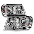 2001 Jeep Grand Cherokee - Driver and Passenger Side Halogen Headlight, With bulb(s), Clear Lens, Chrome Interior, Signature Series