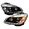 2010 Mercedes Benz C350 - Driver and Passenger Side Halogen Headlight, With bulb(s), Clear Lens, Black Interior, Sedan, Signature Series