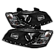 5011626 Driver and Passenger Side Halogen Headlight, With bulb(s), Clear Lens, Black Interior, Signature Series