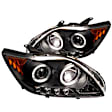 2009 Scion tC - Driver and Passenger Side Halogen Headlight, With bulb(s), 2-Door Low Beam Uses Stock Bulb, High Beam Bulb Included, Clear Lens, Black Interior, Coupe, Signature Series