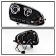 2009-2011 Volkswagen Rabbit - Driver and Passenger Side Halogen Headlight, With bulb(s), Clear Lens, Black Interior, Signature Series