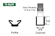 75 0639 - Glass Run Channel 3/8 in. x 1/2 in. - Fits 3/16 in. to 7/32 in. Glass Thickness - Universal