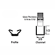 75 0639 - Glass Run Channel 3/8 in. x 1/2 in. - Fits 3/16 in. to 7/32 in. Glass Thickness - Universal